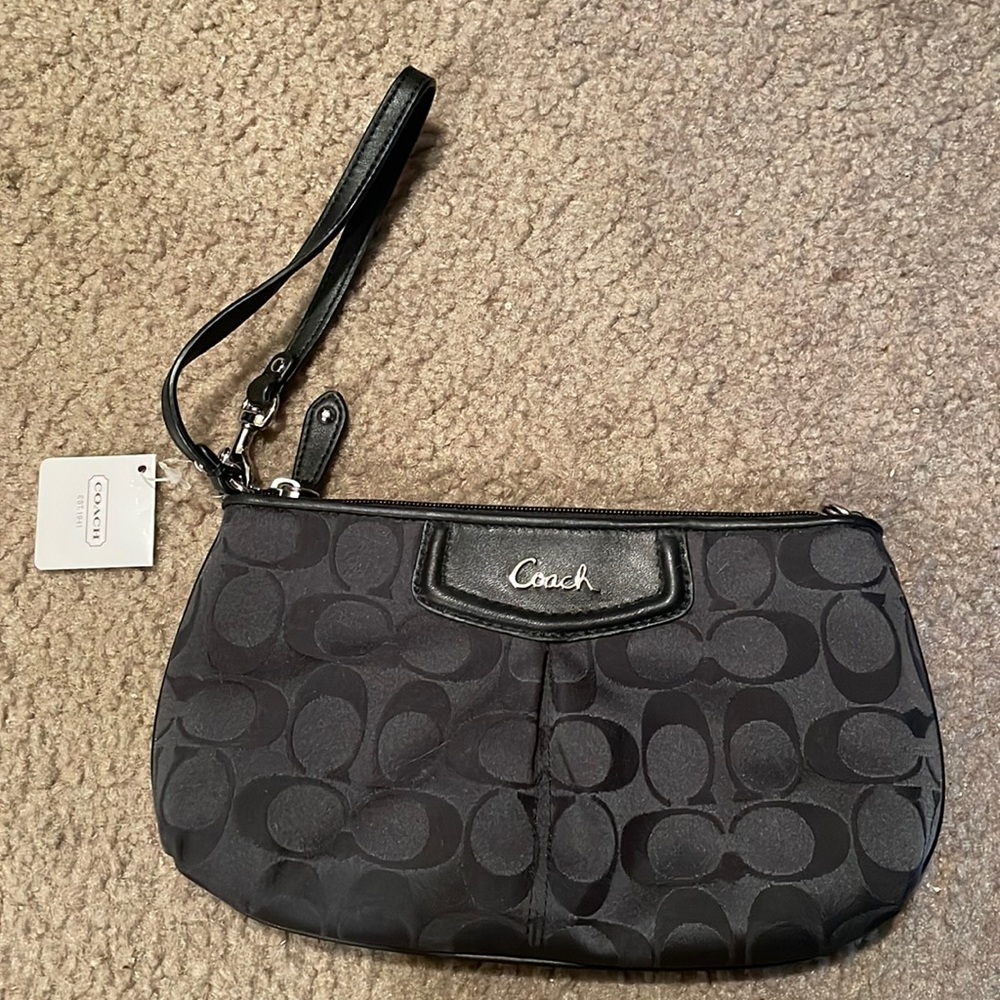 Black Coach Wristlet NWT